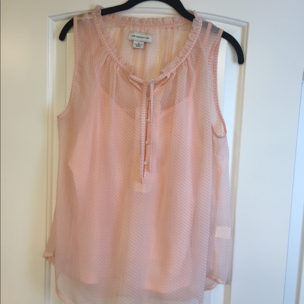 Pink sleeveless sheer top